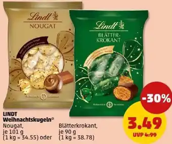 PENNY LINDT Weihnachtskugeln Angebot
