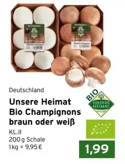 CAP Markt Unsere Heimat Bio Champignons braun oder weiß Angebot