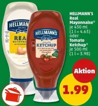 PENNY HELLMANN'S Real Mayonnaise oder Tomato Ketchup Angebot
