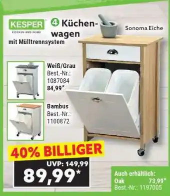Norma Küchenwagen mit Mülltrennsystem Angebot