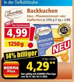 Norma Backkuchen Angebot