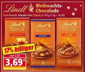 Norma Lindt Weihnachts-Chocolade Angebot