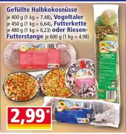 Norma Gefüllte Halbkokosnüsse, Vogeltaler, Futterkette oder Riesen-Futterstange Angebot