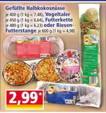 Norma Gefüllte Halbkokosnüsse, Vogeltaler, Futterkette oder Riesen-Futterstange Angebot