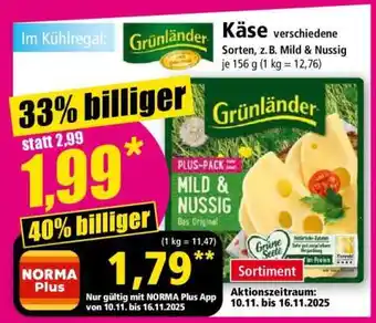 Norma Grünländer Käse Angebot