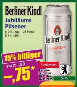 Norma BERLINER KINDL Jubiläums Pilsener Angebot