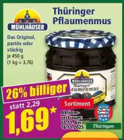Norma Thüringer Pflaumenmus Angebot