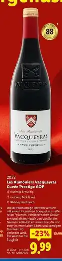 Lidl Les Aumôniers Vacqueyras Cuvée Prestige AOP Angebot