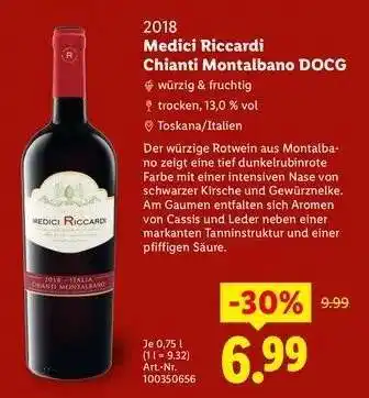 Lidl Medici Riccardi Chianti Montalbano DOCG Angebot