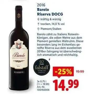 Lidl Barolo Riserva DOCG Angebot