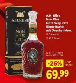 Lidl A.H. Riise Non Plus Ultra Very Rare (Rum-Basis) mit Geschenkbox Angebot