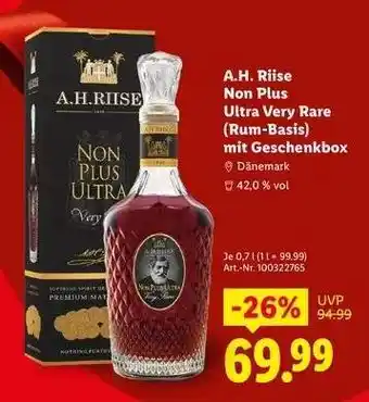 Lidl A.H. Riise Non Plus Ultra Very Rare (Rum-Basis) mit Geschenkbox Angebot