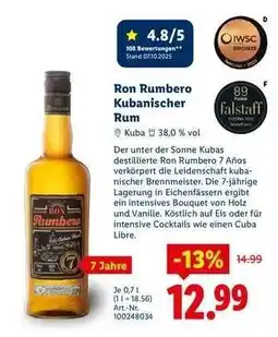 Lidl Ron Rumbero Kubanischer Rum Angebot