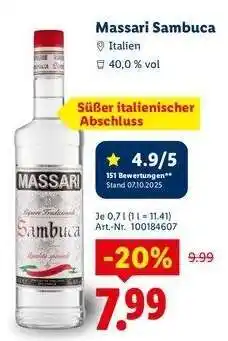 Lidl Massari Sambuca Angebot
