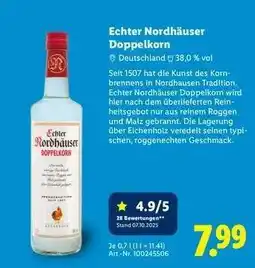 Lidl Echter Nordhäuser Doppelkorn Angebot