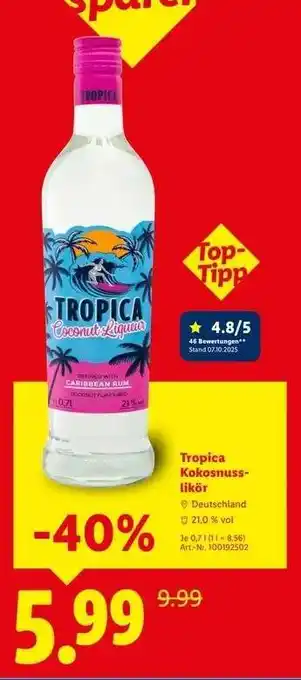 Lidl Tropica Kokosnusslikör Angebot