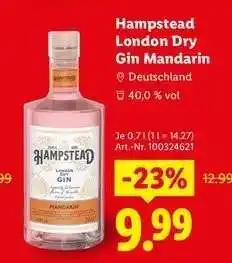 Lidl Hampstead London Dry Gin Mandarin Angebot