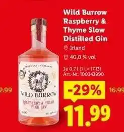Lidl Wild Burrow Raspberry & Thyme Slow Distilled Gin Angebot