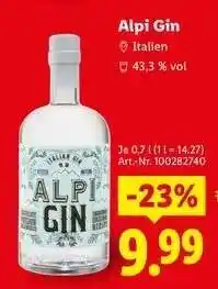 Lidl Alpi Gin Angebot