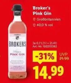 Lidl Broker’s Pink Gin Angebot