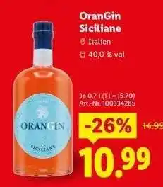 Lidl OranGin Siciliane Angebot