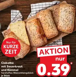 Kaufland Ciabatta mit Sauerkraut und Kümmel Angebot