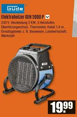 V Baumarkt Güde Elektroheizer GEH 2000 P Angebot