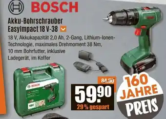 V Baumarkt BOSCH Akku-Bohrschrauber EasyImpact 18 V-38 Angebot