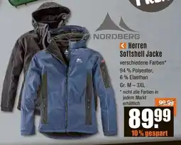 V Baumarkt NORDBERG Herren Softshell Jacke Angebot