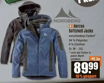 V Baumarkt NORDBERG Herren Softshell Jacke Angebot