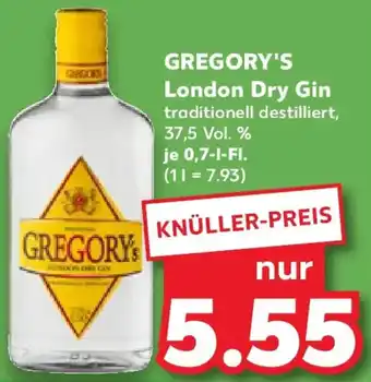 Kaufland GREGORY'S London Dry Gin Angebot