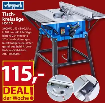 Sonderpreis Baumarkt Scheppach Tischkreissäge HS110 Angebot