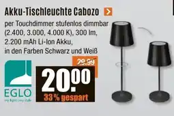 V Baumarkt EGLO Akku-Tischleuchte Cabozo Angebot