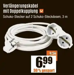 V Baumarkt REV Verlängerungskabel mit Doppelkupplung Angebot