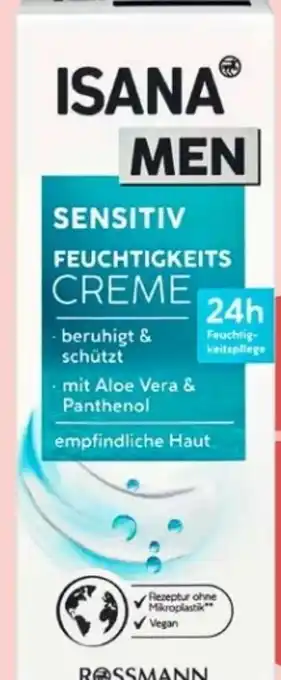 Rossmann Isana men Sensitiv Feuchtigkeitscreme Angebot