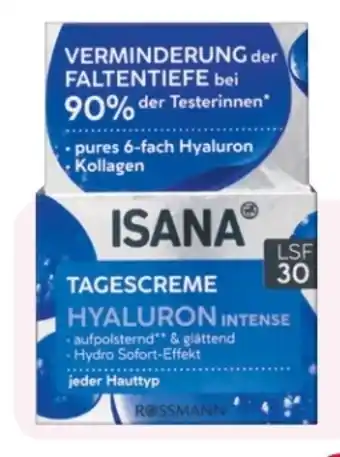 Rossmann Isana Tagescreme Hyaluron Intense LSF 30 Angebot