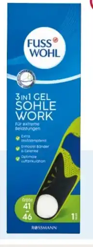 Rossmann Fusswohl 3in1 Gel Sohle Angebot