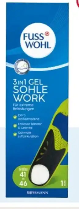 Rossmann Fusswohl 3in1 Gel Sohle Angebot