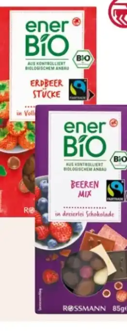 Rossmann enerBiO Erdbeer Stücke in Vollmilchschokolade Angebot