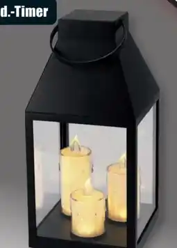 B1 Discount Baumarkt LED-Laterne mit 3 Kerzen Angebot