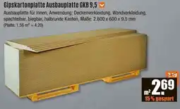 V Baumarkt Gipskartonplatte Ausbauplatte GKB 9,5 Angebot