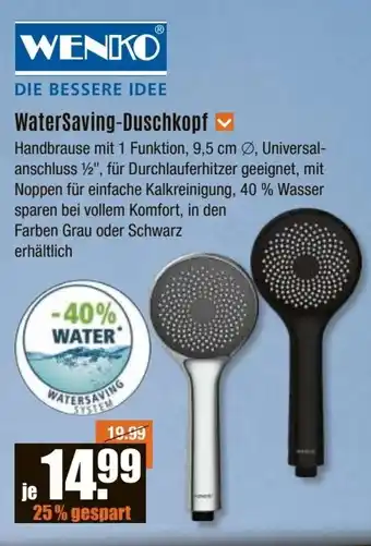V Baumarkt WENKO WaterSaving-Duschkopf Angebot