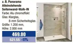 V Baumarkt BREUER DUSCHEN & MEHR Panorama Alleinstehende Seitenwand-Walk-IN Angebot