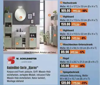 V Baumarkt W. SCHILDMEYER Badmöbel-Serie „Bjarne“ Angebot