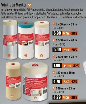 V Baumarkt kip Feinkrepp Masker Angebot