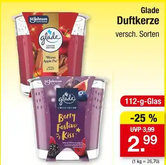 Zimmermann Glade duftkerze warm apple pie Angebot