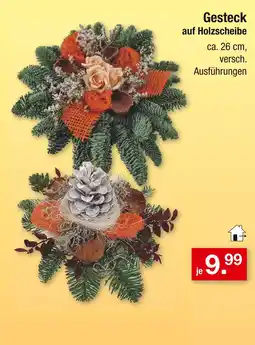 Zimmermann Gesteck auf holzscheibe Angebot