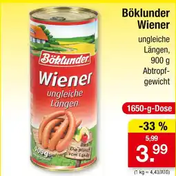 Zimmermann Böklunder wiener ungleiche längen Angebot