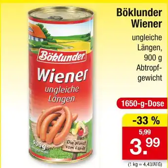 Zimmermann Böklunder wiener ungleiche längen Angebot