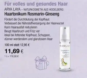 Vitalia Arya laya haartonikum rosmarin-ginseng Angebot